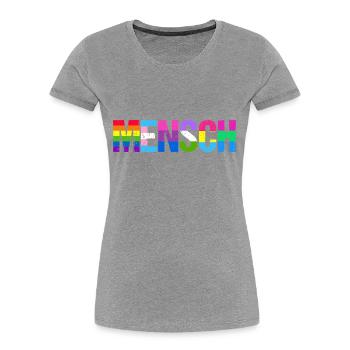 Mensch Pride Month LGBT LGBTQ - Frauen Premium Bio T-Shirt - Grau meliert - Vorne - Mia (176cm)