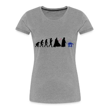 EVOLUTION DARK VADOR - T-shirt bio Premium Femme - gris chiné - Devant - Mia (176cm)