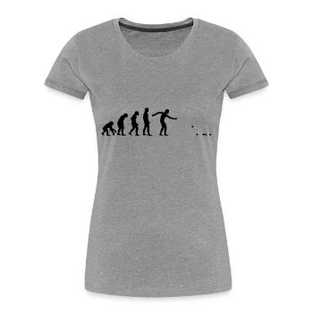 petanque - T-shirt bio Premium Femme - gris chiné - Devant - Mia (176cm)