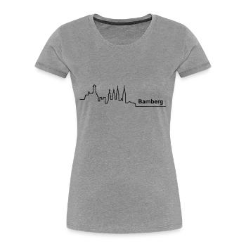 bamberg skyline - Frauen Premium Bio T-Shirt - Grau meliert - Vorne - Mia (176cm)