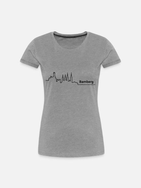 bamberg skyline - Frauen Premium Bio T-Shirt - Grau meliert