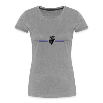 Weintrauben Symbol - Frauen Premium Bio T-Shirt - Grau meliert - Vorne - Mia (176cm)