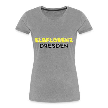 Elbflorenz Dresden Heimat Dresdner Geschenk - Frauen Premium Bio T-Shirt - Grau meliert - Vorne - Mia (176cm)