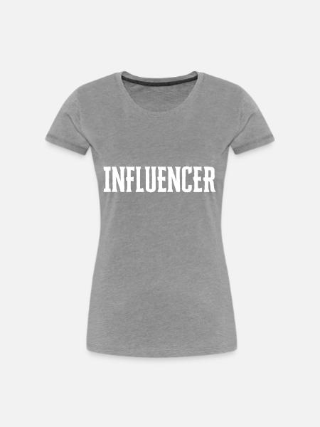 Influencer - Frauen Premium Bio T-Shirt - Grau meliert