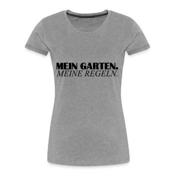 mein garten - Frauen Premium Bio T-Shirt - Grau meliert - Vorne - Mia (176cm)