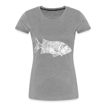 Vintage Soldatenfische - Husarenfische Fan - Frauen Premium Bio T-Shirt - Grau meliert - Vorne - Mia (176cm)