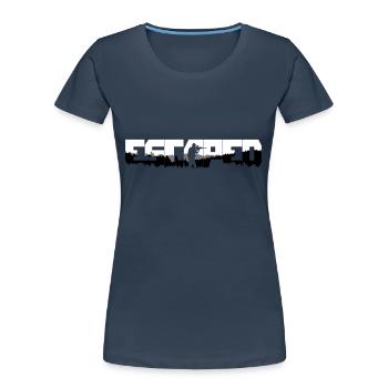 Évadé de Woods - T-shirt bio Premium Femme - bleu marine - Devant - Mia (176cm)
