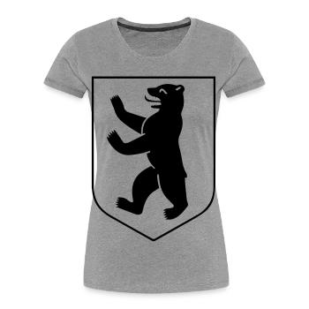 Berliner Bär - Berliner Wappen - Frauen Premium Bio T-Shirt - Grau meliert - Vorne - Mia (176cm)