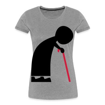 granny - Women's Premium Organic T-Shirt - heather grey - Front - Mia (176cm)