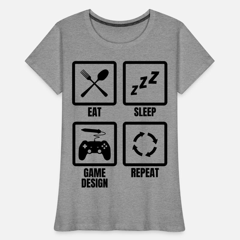 Routine de conception de jeu T-shirt bio Premium Femme