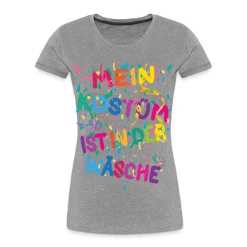 Costume de carnaval Mon costume est à la lavage - T-shirt bio Premium Femme - gris chiné - Devant - Mia (176cm)