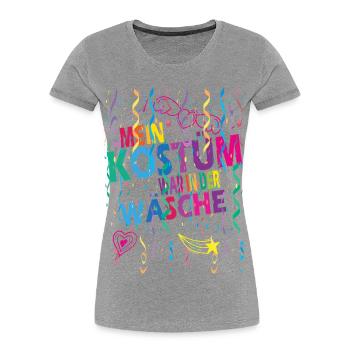 Mon costume était dans la blanchisserie Carnaval Carnaval - T-shirt bio Premium Femme - gris chiné - Devant - Mia (176cm)