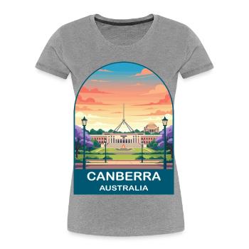 Canberra, Australiens Parlamentsgebäude, Reisekunst - Frauen Premium Bio T-Shirt - Grau meliert - Vorne - Mia (176cm)