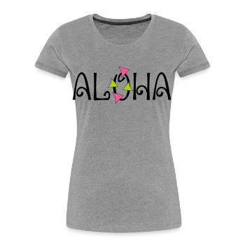 ALOHA - Women's Premium Organic T-Shirt - heather grey - Front - Mia (176cm)