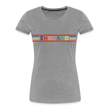 England - T-shirt bio Premium Femme - gris chiné - Devant - Mia (176cm)