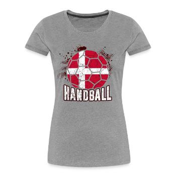Denmark Handball - Women's Premium Organic T-Shirt - heather grey - Front - Mia (176cm)