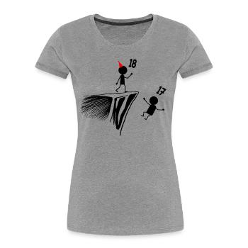 18. Geburtstag, 18 Jahre altes Geschenk, 18 Jahre alter Humor, 18 Jahre alt - Frauen Premium Bio T-Shirt - Grau meliert - Vorne - Mia (176cm)
