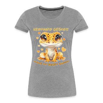 Leopardgecko Spruch Lustiges Leopardgecko Geschenk - Frauen Premium Bio T-Shirt - Grau meliert - Vorne - Mia (176cm)