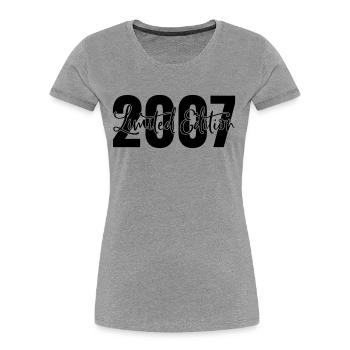 Limited edition 2007 - Frauen Premium Bio T-Shirt - Grau meliert - Vorne - Mia (176cm)