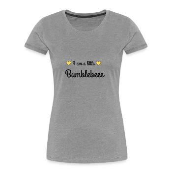 Je suis un peu bumblebeee - T-shirt bio Premium Femme - gris chiné - Devant - Mia (176cm)