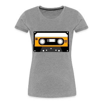 Music cassette design gift - Women's Premium Organic T-Shirt - heather grey - Front - Mia (176cm)