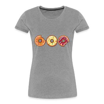 Donut Muffin Cool Cake Picture Colorful Gift Idea - Women's Premium Organic T-Shirt - heather grey - Front - Mia (176cm)