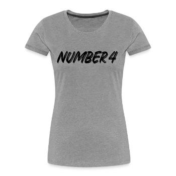Number 4 - four - fourth - fourth - 4 - number 4 - Women's Premium Organic T-Shirt - heather grey - Front - Mia (176cm)