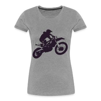 Motorcross - Women's Premium Organic T-Shirt - heather grey - Front - Mia (176cm)