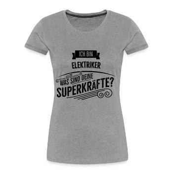 Elektriker - Frauen Premium Bio T-Shirt - Grau meliert - Vorne - Mia (176cm)