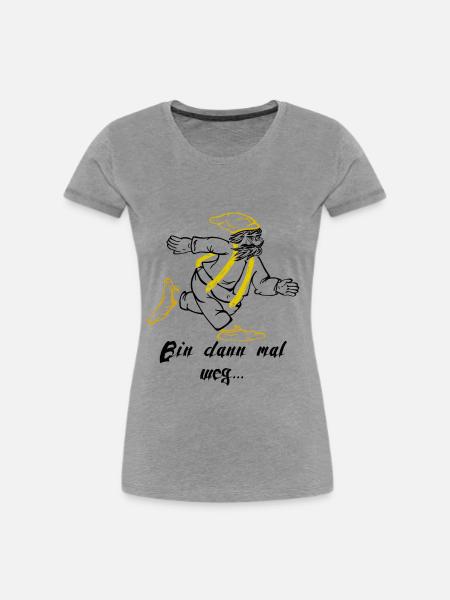 Zwerg comic - Frauen Premium Bio T-Shirt - Grau meliert