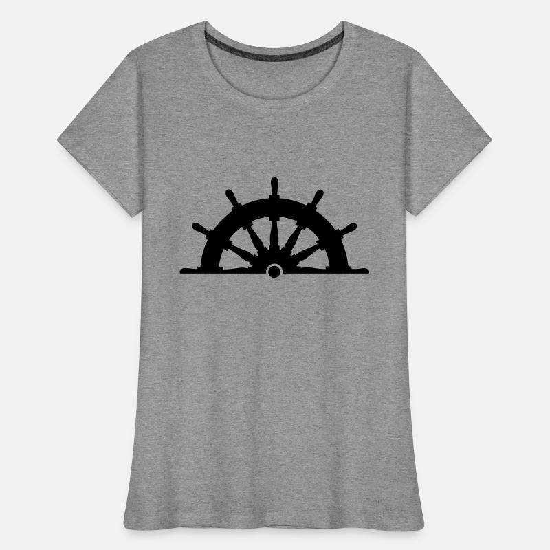 Directeur capitaine de navire de commande de roue T-shirt bio Premium Femme