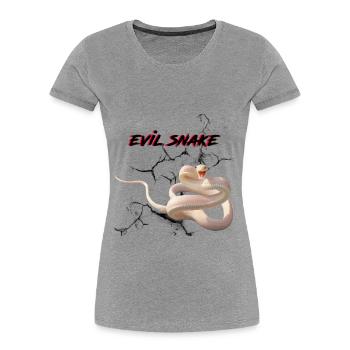 böse schlange - Frauen Premium Bio T-Shirt - Grau meliert - Vorne - Mia (176cm)