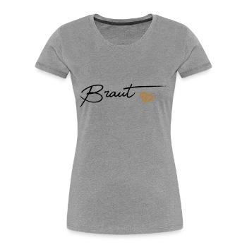Braut - Frauen Premium Bio T-Shirt - Grau meliert - Vorne - Mia (176cm)
