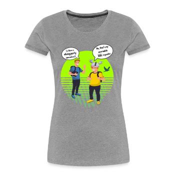viking party or Wifi repeater Comic WLAN Design - Frauen Premium Bio T-Shirt - Grau meliert - Vorne - Mia (176cm)
