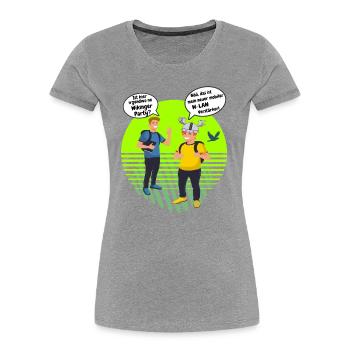 Wikinger Party oder W-LAN Verstärker Wifi Design - Frauen Premium Bio T-Shirt - Grau meliert - Vorne - Mia (176cm)