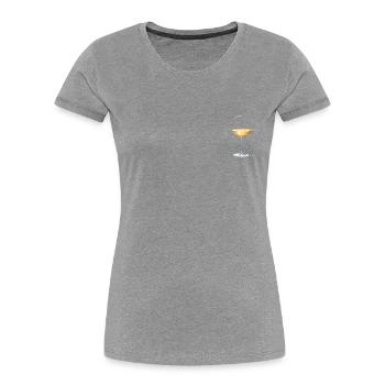 Glas Weißwein - Frauen Premium Bio T-Shirt - Grau meliert - Vorne - Mia (176cm)