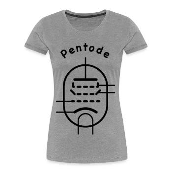 Symbole de tube à vide Pentode - T-shirt bio Premium Femme - gris chiné - Devant - Mia (176cm)