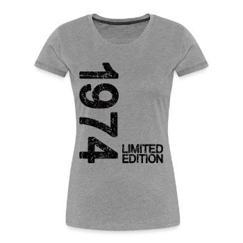 1974 Limited Edition black - Women's Premium Organic T-Shirt - heather grey - Front - Mia (176cm)