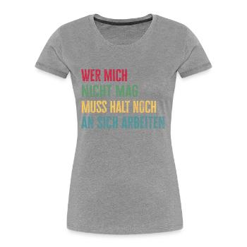 Selbstliebe Selbstbewusstsein ignoriere andere - Frauen Premium Bio T-Shirt - Grau meliert - Vorne - Mia (176cm)
