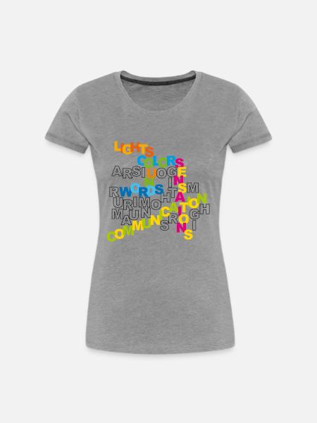Kommunikation - Frauen Premium Bio T-Shirt - Grau meliert