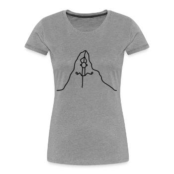 Am Seil hoch klettern - Frauen Premium Bio T-Shirt - Grau meliert - Vorne - Mia (176cm)
