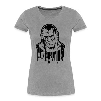 L’école des coups durs : les arts martiaux - T-shirt bio Premium Femme - gris chiné - Devant - Mia (176cm)