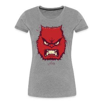 Angry - Women's Premium Organic T-Shirt - heather grey - Front - Mia (176cm)