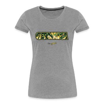 Bundesrepublik Deutschland Germaica Cannabis - Frauen Premium Bio T-Shirt - Grau meliert - Vorne - Mia (176cm)