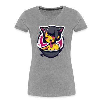 Anime kitten girl at bath day - Women's Premium Organic T-Shirt - heather grey - Front - Mia (176cm)