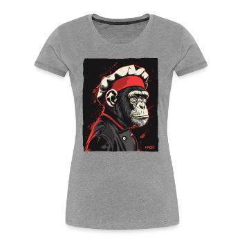 Monkey Chef and Monkey Chef - Women's Premium Organic T-Shirt - heather grey - Front - Mia (176cm)
