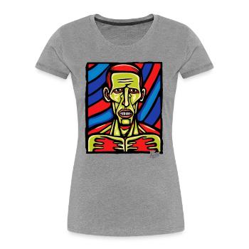 Abstract Art of a Zombie - Women's Premium Organic T-Shirt - heather grey - Front - Mia (176cm)