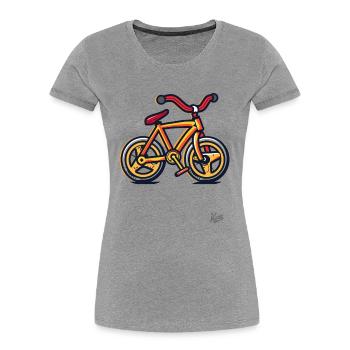 Mon premier vélo - T-shirt bio Premium Femme - gris chiné - Devant - Mia (176cm)