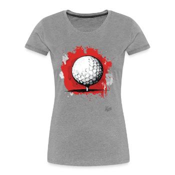 Golf Ball Golfing - Women's Premium Organic T-Shirt - heather grey - Front - Mia (176cm)