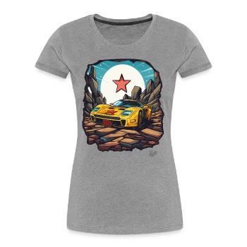 Super Traum-Sportwagen - Frauen Premium Bio T-Shirt - Grau meliert - Vorne - Mia (176cm)